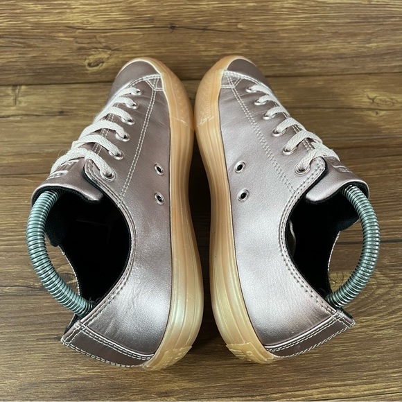 Converse Pink Leather Low Top Sneakers Women’s Size 7.5 (6Y) Shoes - Picture 2 of 10